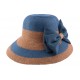 Chapeau paille Vésuve en mottled bleu et naturel ANCIENNES COLLECTIONS divers