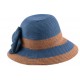 Chapeau paille Vésuve en mottled bleu et naturel ANCIENNES COLLECTIONS divers