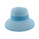 Chapeau paille Vulcano en mottled bleu CHAPEAUX JULIEN DULAC