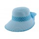 Chapeau paille Vulcano en mottled bleu CHAPEAUX JULIEN DULAC