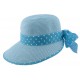 Chapeau paille Vulcano en mottled bleu CHAPEAUX JULIEN DULAC