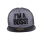 Snapback JBB Couture i'm a Boss blanche filet noir ANCIENNES COLLECTIONS divers