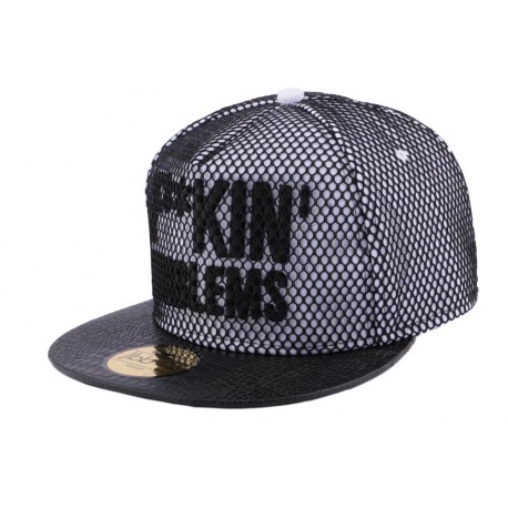 Snapback JBB Couture Problem blanche filet noir ANCIENNES COLLECTIONS divers