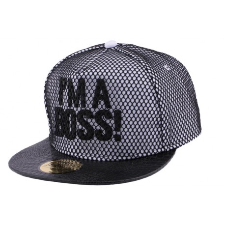 Snapback JBB Couture i'm a Boss blanche filet noir ANCIENNES COLLECTIONS divers