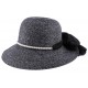 Chapeau Paille Lipari en mottled chiné Noir et Blanc CHAPEAUX JULIEN DULAC