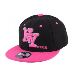 Casquette Snapback NY Noire et rose enfant à partir de 8 ans ANCIENNES COLLECTIONS divers