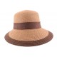 Chapeau paille Vulcano en mottled naturel et marron ANCIENNES COLLECTIONS divers