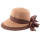 Chapeau paille Vulcano en mottled naturel et marron ANCIENNES COLLECTIONS divers