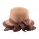 Chapeau paille Vulcano en mottled naturel et marron ANCIENNES COLLECTIONS divers