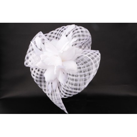 Chapeau cérémonie Cybèle en sisal blanchi Chapeau mariée Léon montane