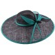 Chapeau cérémonie Danaé en sisal noir et turquoise ANCIENNES COLLECTIONS divers