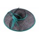 Chapeau cérémonie Danaé en sisal noir et turquoise ANCIENNES COLLECTIONS divers