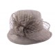 Chapeau Cérémonie Daphné en sisal Gris Chapeau cérémonie Léon montane