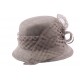 Chapeau Cérémonie Daphné en sisal Gris Chapeau cérémonie Léon montane