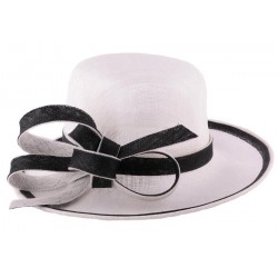 Chapeau Cérémonie Agavos en sisal blanc et noir ANCIENNES COLLECTIONS divers