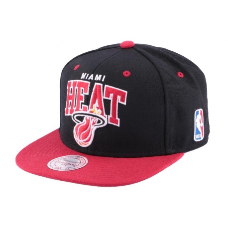 Snapback Miami Heat Mitchell & Ness Noir et Rouge ANCIENNES COLLECTIONS divers