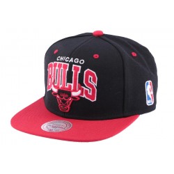 Snapback Chicago Bulls Mitchell and Ness Noir et Rouge ANCIENNES COLLECTIONS divers