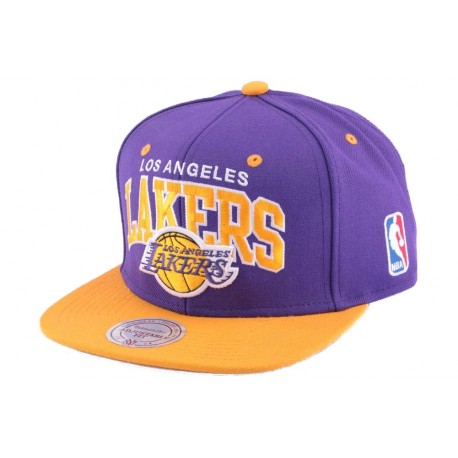 Snapback Los Angeles Lakers Mitchell & Ness violet et jaune ANCIENNES COLLECTIONS divers