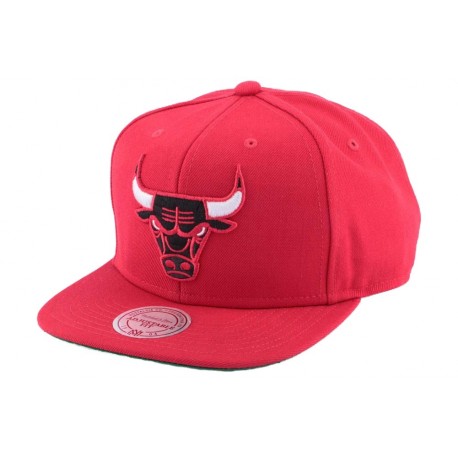 Snapback Chicago Bulls Mitchell and Ness Rouge ANCIENNES COLLECTIONS divers