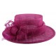 Chapeau Cérémonie Fève en sisal Fuschia ANCIENNES COLLECTIONS divers