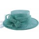 Chapeau Cérémonie Fève en sisal Turquoise ANCIENNES COLLECTIONS divers