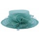 Chapeau Cérémonie Fève en sisal Turquoise ANCIENNES COLLECTIONS divers