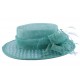 Chapeau Cérémonie Fève en sisal Turquoise ANCIENNES COLLECTIONS divers