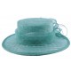 Chapeau Cérémonie Fève en sisal Turquoise ANCIENNES COLLECTIONS divers