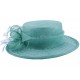 Chapeau Cérémonie Fève en sisal Turquoise ANCIENNES COLLECTIONS divers