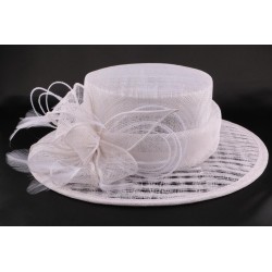 Chapeau Cérémonie Fève en sisal blanchi ANCIENNES COLLECTIONS divers