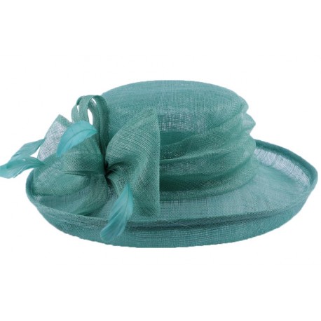 Chapeau Cérémonie Albizia en sisal Turquoise ANCIENNES COLLECTIONS divers