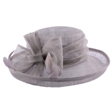 Chapeau Cérémonie Albizia en sisal Gris ANCIENNES COLLECTIONS divers