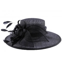 Chapeau Cérémonie Marie en sisal Noir ANCIENNES COLLECTIONS divers