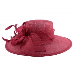 Chapeau Cérémonie Marie en sisal Rouge ANCIENNES COLLECTIONS divers