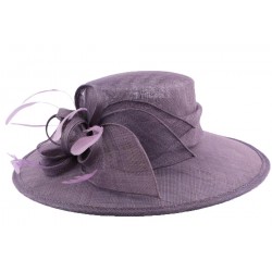 Chapeau Cérémonie Marie en sisal Violet foncé ANCIENNES COLLECTIONS divers