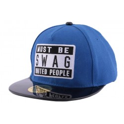 Snapback JBB Couture Must Swag Bleu enfant de 10 ans à 16 ans Casquette Enfant JBB COUTURE