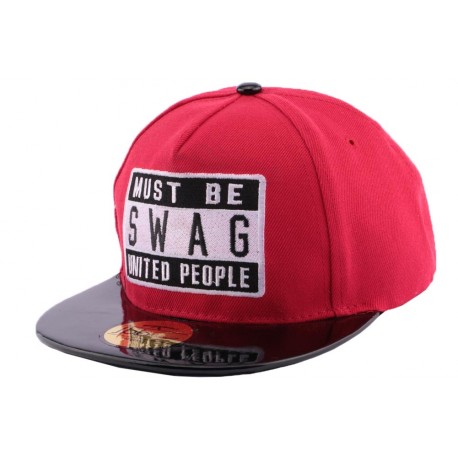 Snapback JBB Couture Must Swag Rouge enfant de 10 ans à 16 ans Casquette Enfant JBB COUTURE