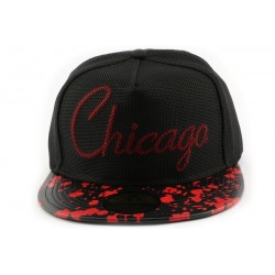 Snapback Hip Hop Chicago noire et rouge CASQUETTES Hip Hop Honour