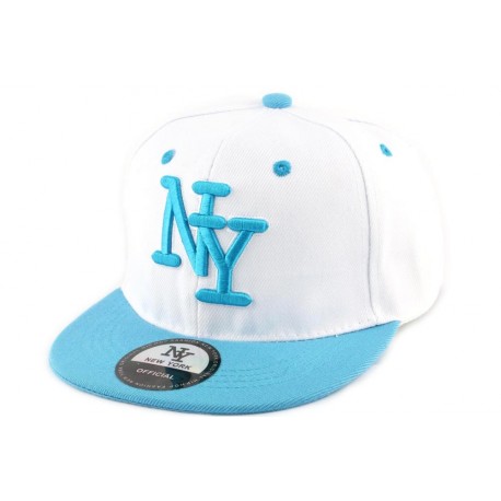 Casquette Snapback NY blanche et bleu enfant jusqu'a 7 Ans ANCIENNES COLLECTIONS divers