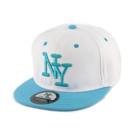 Casquette Snapback NY Blanche et Bleue enfant à partir de 7 ans ANCIENNES COLLECTIONS divers