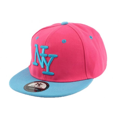 Casquette Snapback NY Rose et bleu enfant à partir de 7 ans ANCIENNES COLLECTIONS divers