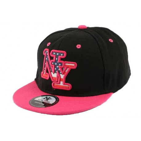 Casquette Snapback Ny Rose et Noire Enfant à partir de 7 Ans ANCIENNES COLLECTIONS divers