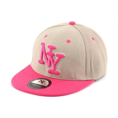 Casquette Snapback Ny Grise et Rose enfant à partir de 7 Ans ANCIENNES COLLECTIONS divers