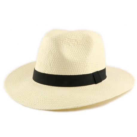 Chapeau Paille Corleo Beige et Noir ANCIENNES COLLECTIONS divers