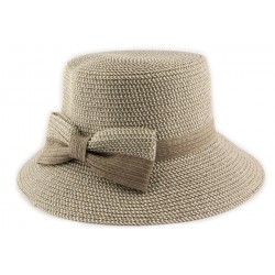 Chapeau Paille Adelie Taupe Chapeau cloche Nyls Création