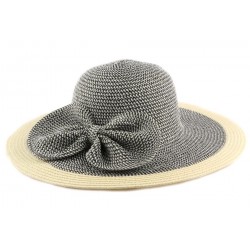 Chapeau Paille Lubly Noir et Crème CHAPEAUX Nyls Création