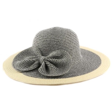 Chapeau Paille Lubly Noir et Crème CHAPEAUX Nyls Création