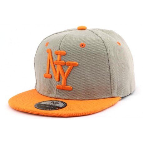 Casquette Enfant NY Grise et Orange à partir de 8 ans ANCIENNES COLLECTIONS divers