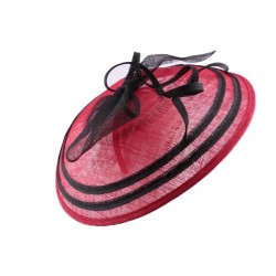 Chapeau Mariage Josepha Rouge et Noir en Sisal ANCIENNES COLLECTIONS divers