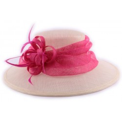 Chapeau Mariage Antonella Rose et Ecru en sisal ANCIENNES COLLECTIONS divers